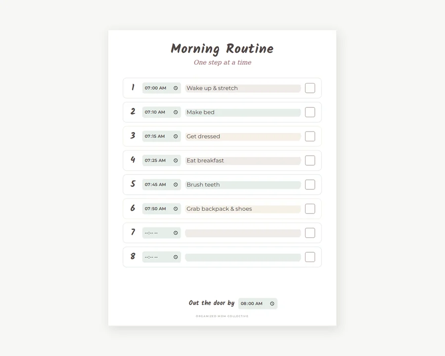 Preview of Kids’ routine charts.